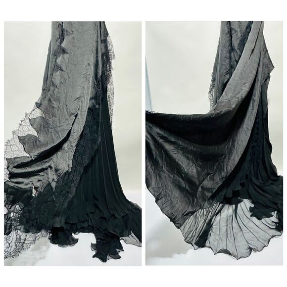 NWT $25K Versace Runway SS2023 Jenna Ortega Black Gothic Bride Dress IT 38 US 2 - Picture 11 of 11